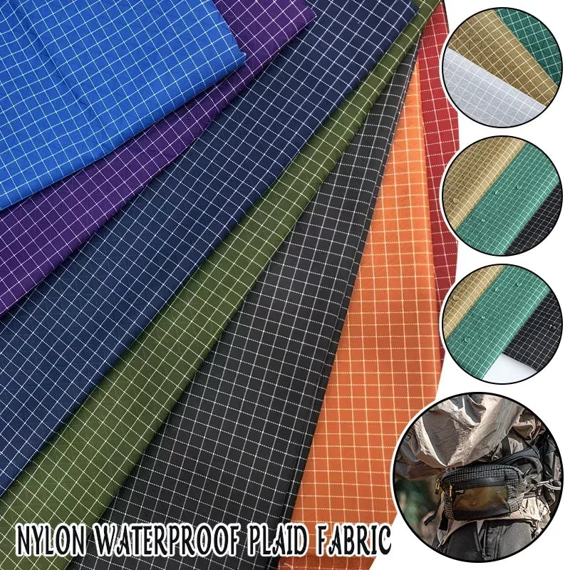 210D Waterproof Plaid Fabric UHMWPE Blended Nylon Material Ultra Light Gridstop for Outdoor Backpack Tent Costume DIY 90x150cm