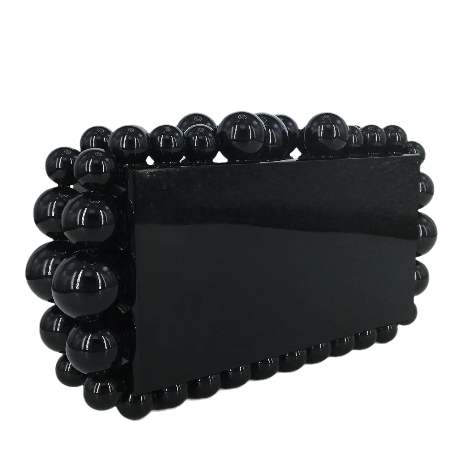 Boutique De FGG Women Acrylic Box Clutch Beaded Evening Handbags Casual Clutches Purse Chain Shoulder Bags Crossbody Bag