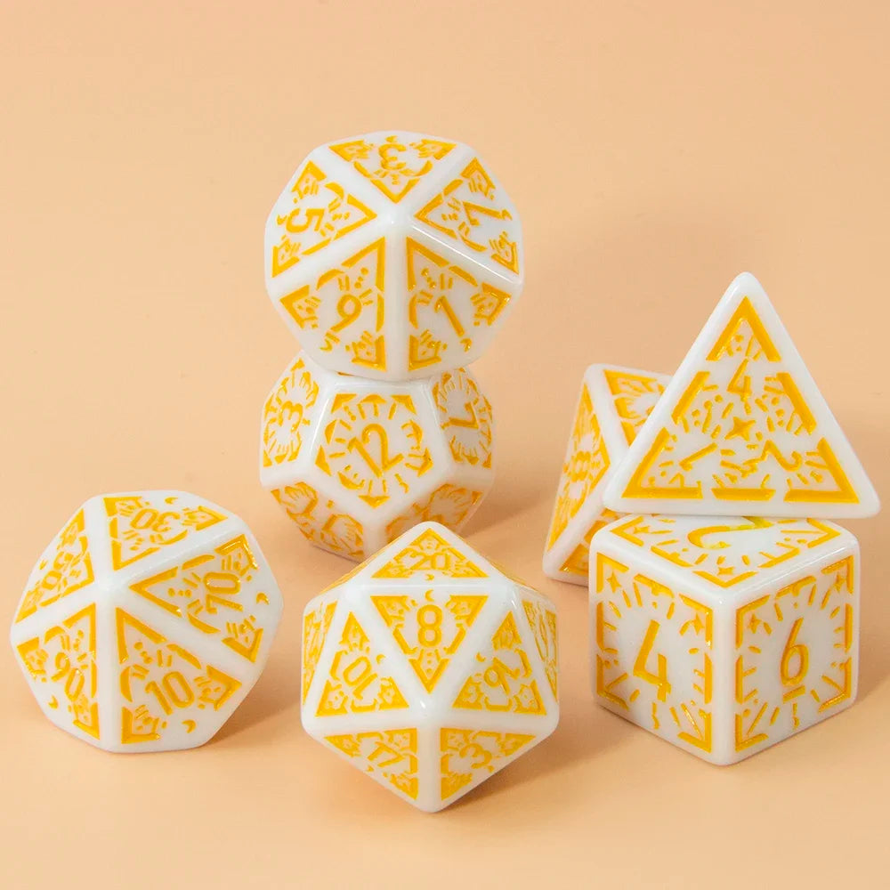 DND Polyhedral Dice Set 7pcs D4-D20, Amazing Engraved Games Dices for Souvenirst Entertainment RPG Board Game