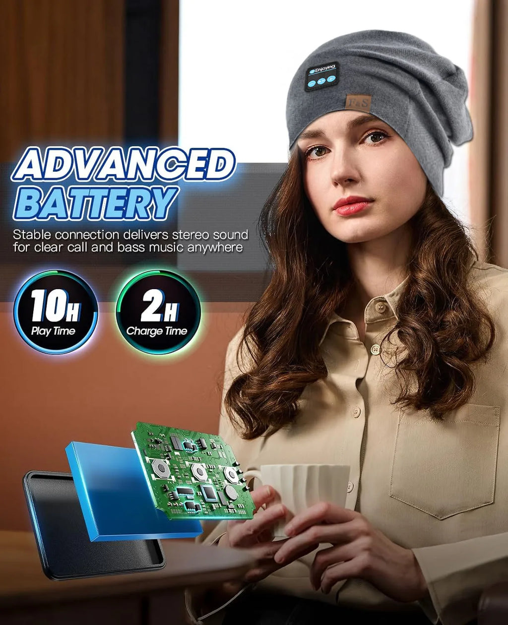 Bluetooth Headphone Wireless Smart Cap Headset Women Beanie Hat Speaker Hunting Camping Running Music Earphone Spring Autumn Hat