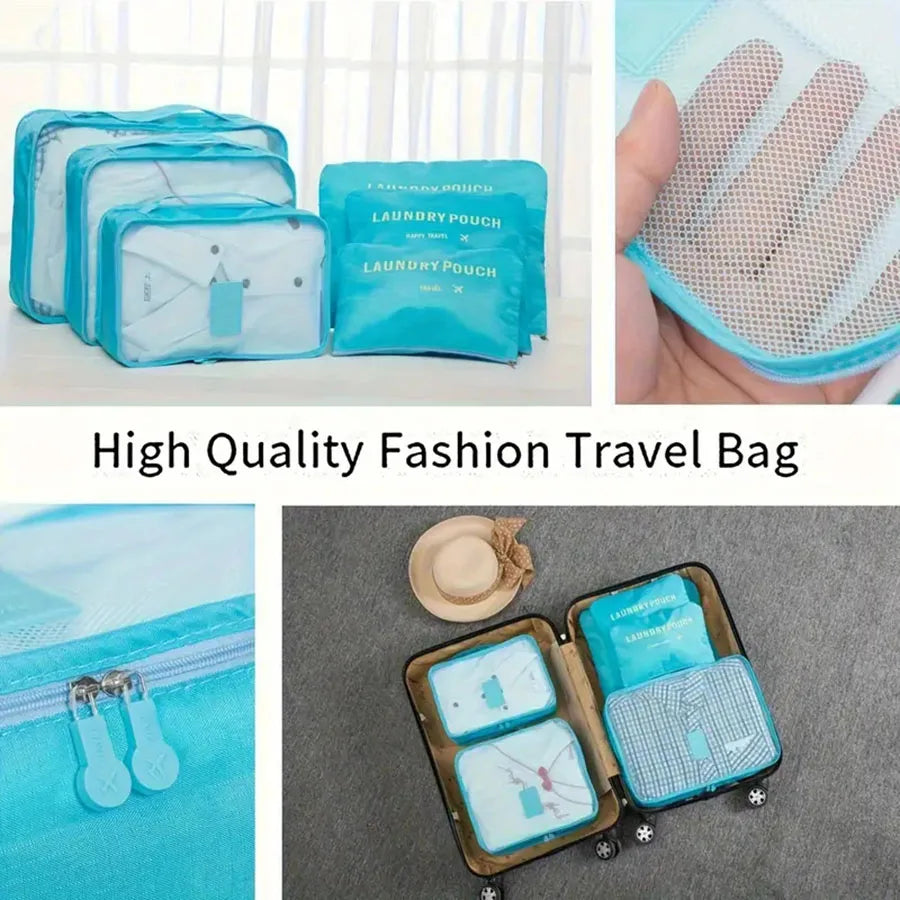 6pcs Travel Organizer Storage Bags Portable Travel Suitcases Organizer Travel Bag For Women Luggage Organizer Clothes Shoes Bag