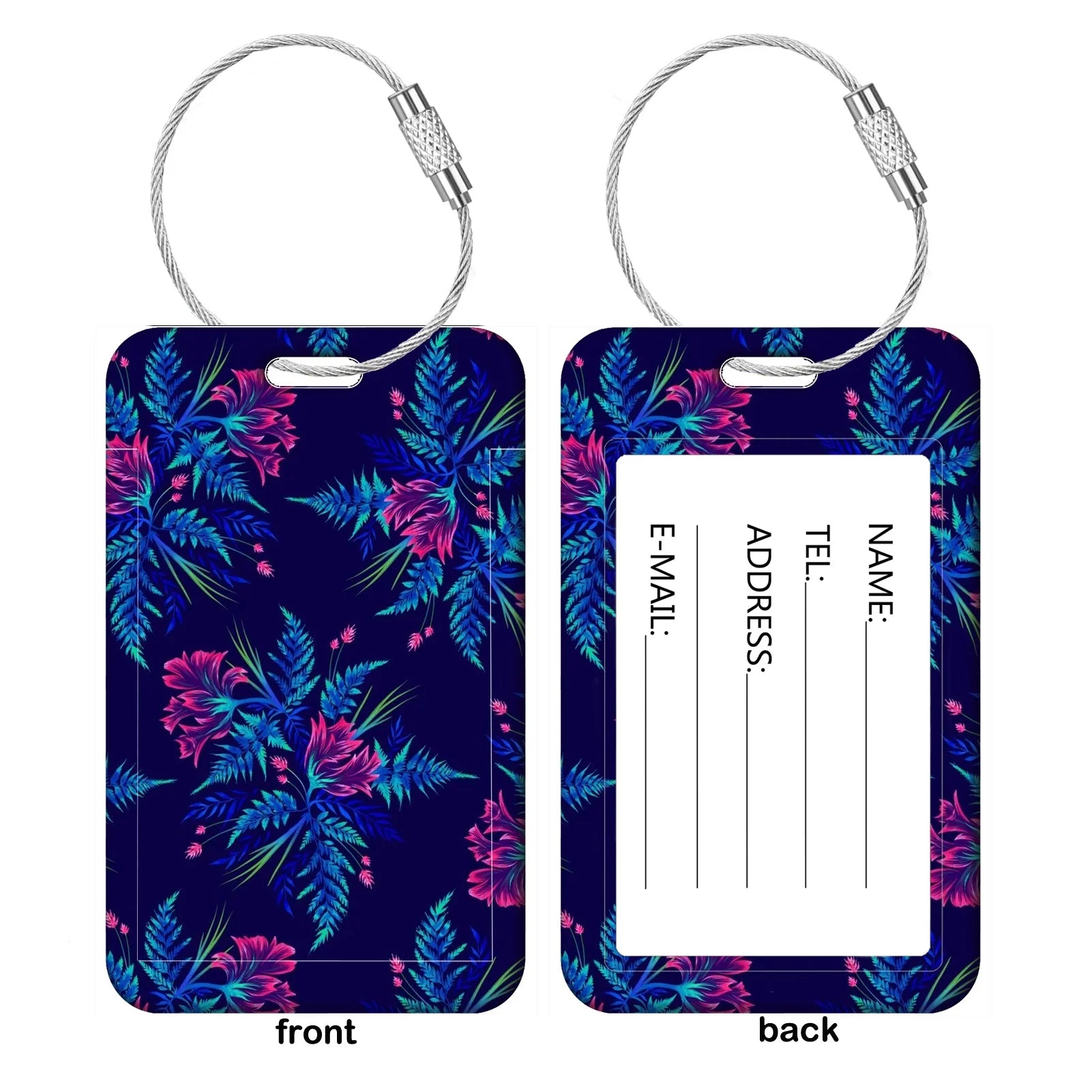 Interesting Plant Pattern Baggage Tag Women Suitcase Backpack Anti-Lost Listing ID Card Holder Fashion Luggage Accessories Gifts