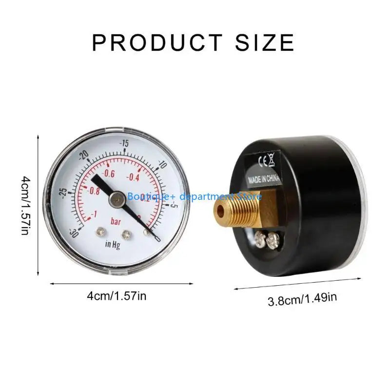 E1PD Dial Type Vacuum Pressure Gauge Back Mount Connection 1/8 BSPT Vacuum Gauge 0 30 0 & 1 Bar Used for Industrial