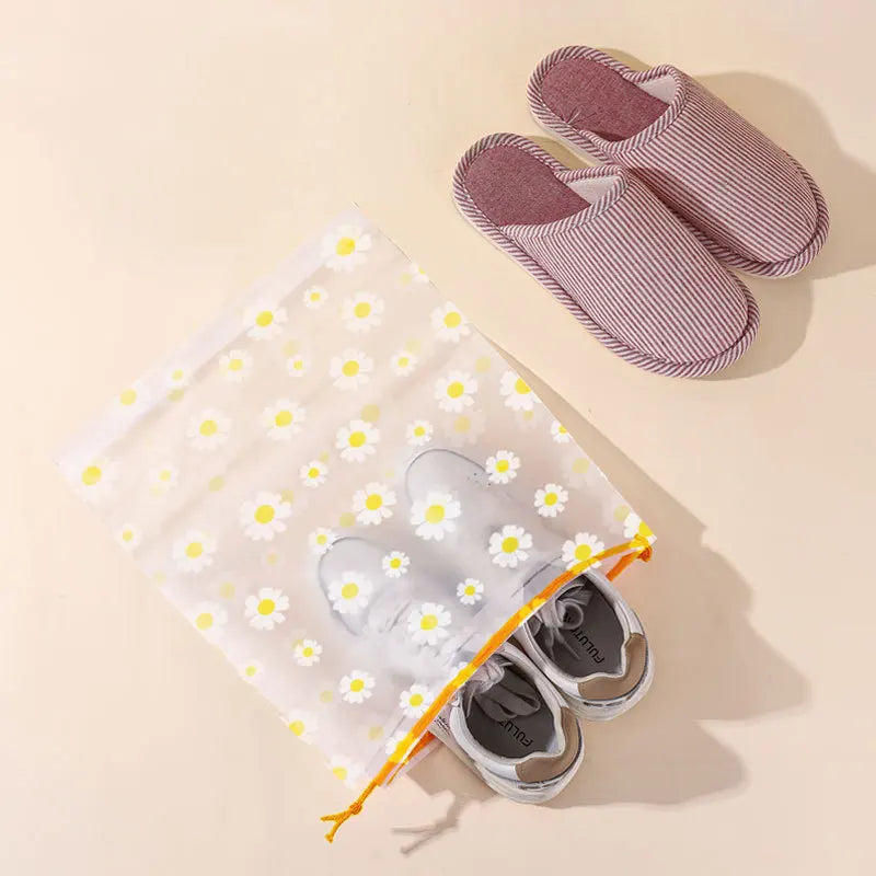 10Pcs Transparent Waterproof Travel Cosmetic Bag Towel Socks Plastic Drawstring Storage Bag Bathroom Transparent Beach Bag