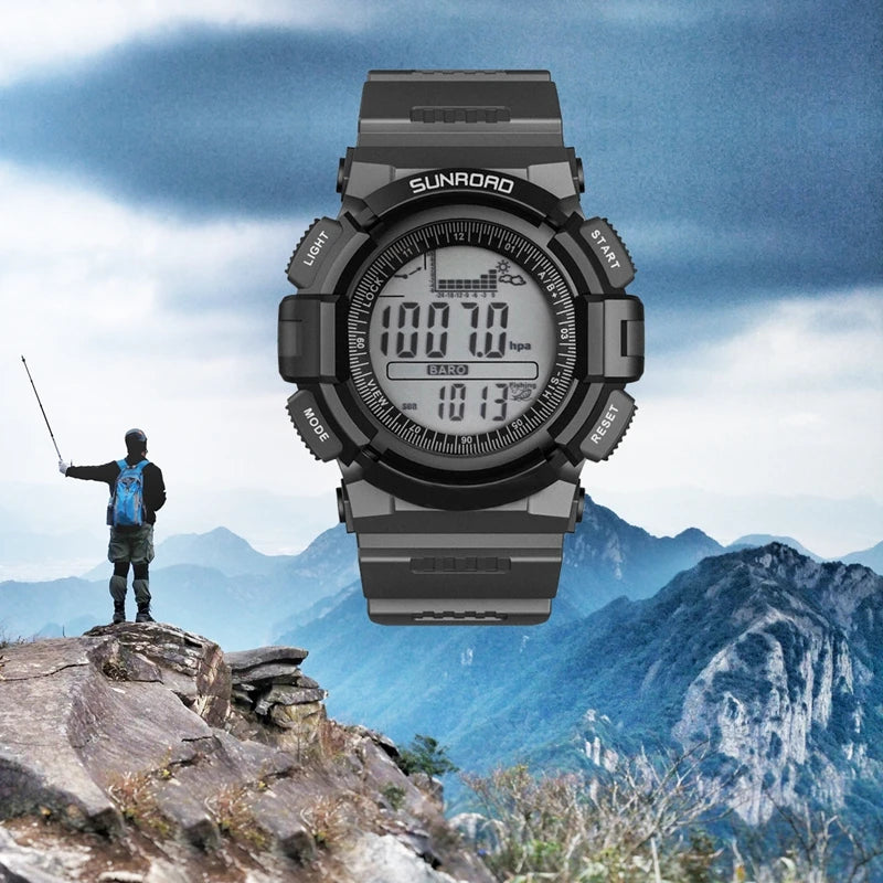 Digital Men's Fishing Watches  Water Depth Temperature Monitor Altimeter Compass Barometer Alarm Clock Waterproof 50m Backlight