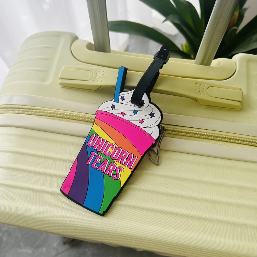 1/2pcs summer vacation ice cream luggage tag PVC holiday travel accessories suitcase tag Silicone portable name tag