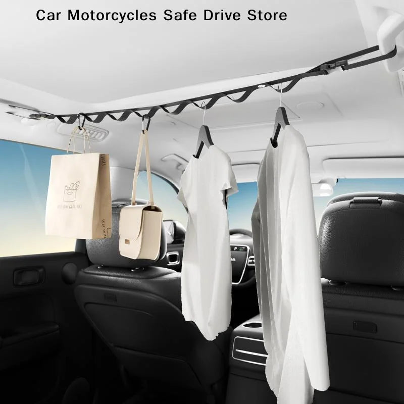 【M】Car Clothes Drying Rope, Multi-functional Hanging Hanger For Vehicle Rear Seats, Storage And Fixing Hook