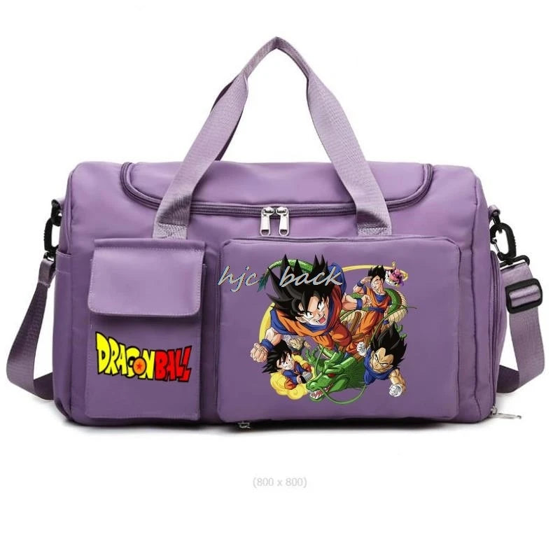 Fashion Dragon Ball Print Large Capacity Storage Bag Shoulder Bag Camping Accessories Dry/wet Separation Travel Bag