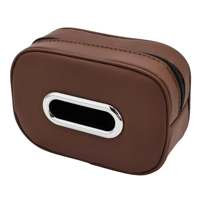 Nappa Leather Car Tissue Box Holder Sun Visor Backseat Center Console Napkin Storage Case