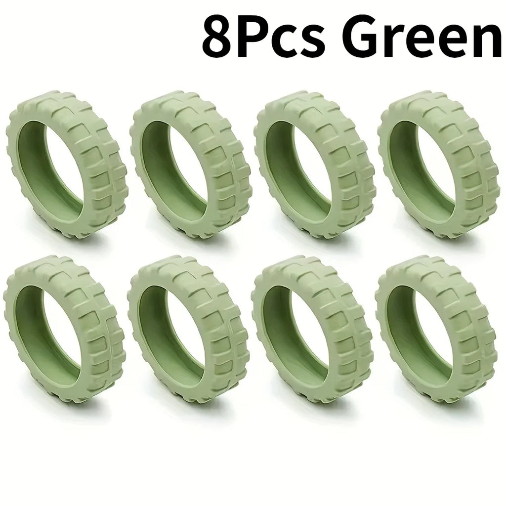 8pcs/set Silicone Luggage Wheel Protective Covers, Scratch Protection Covers for Universal Wheels.Essential Travel Accessorie.