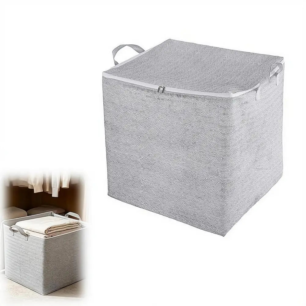 Non-woven Quilt Storage Bag with Lids Zipper Large Capacity Dust-proof Bag Organize Foldable Clothes Quilt Bins Container