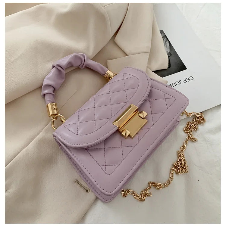 Internet Celebrity Popular Women's Small Square Bag, Classic and Simple Chain Bag, Commuting Hand-Held Crossbody Bag