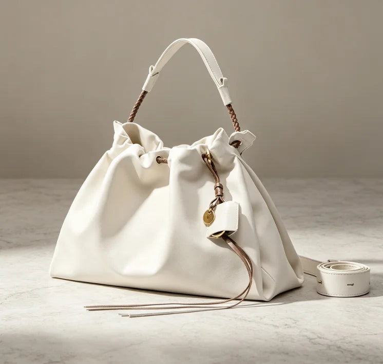 S New Commuting Shoulder Bags Women's Handbags Large Capacity Tote Bags Fashionable and Simple Drawstring Bags Popular for Women