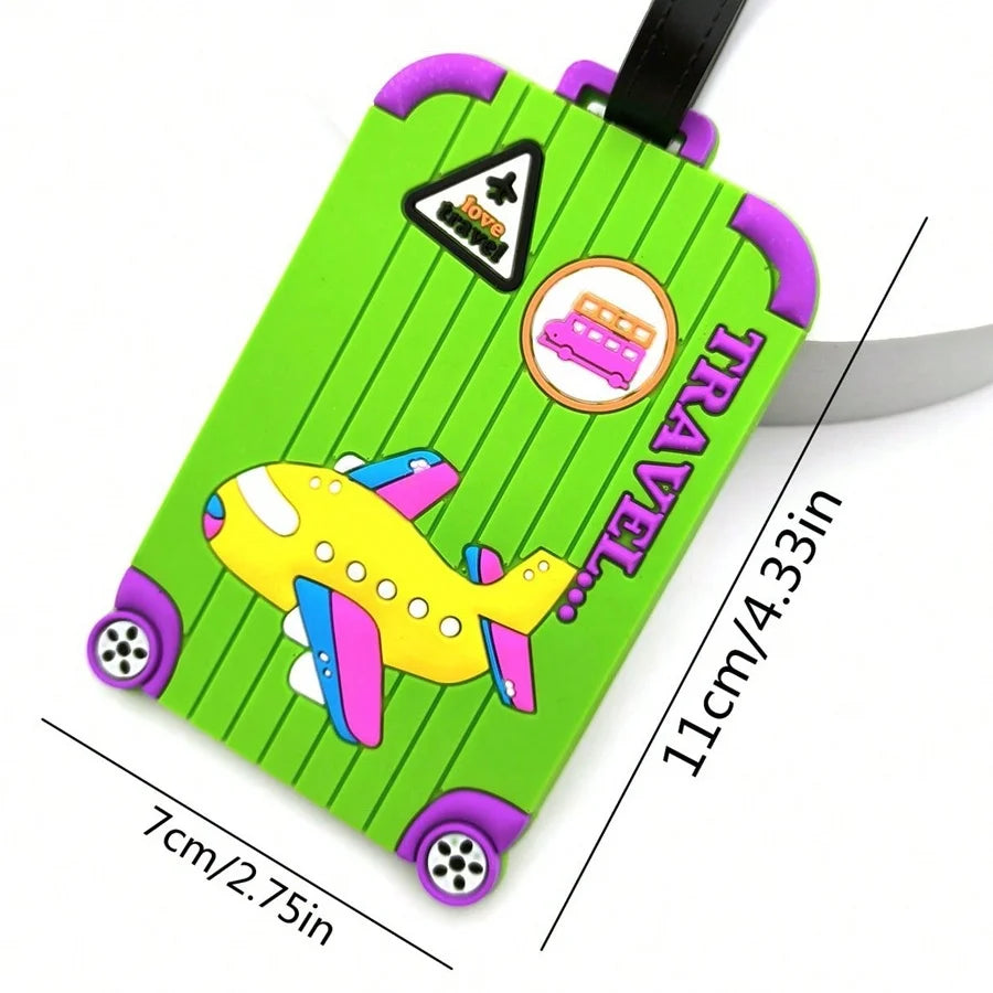 Soft PVC Luggage Tags Plane Pattern Cute Luggage Tag Creative Suitcase Tag Cartoon Boarding Passes Airplane Travel Accessories
