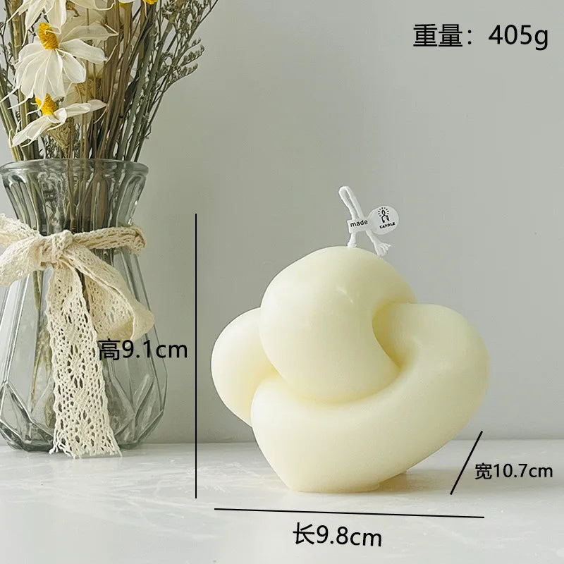 Nordic Minimalist White Scented Candle Atmosphere Home Decor Wedding Arrangement Cylinder Geometric Shape Fragrance Candle