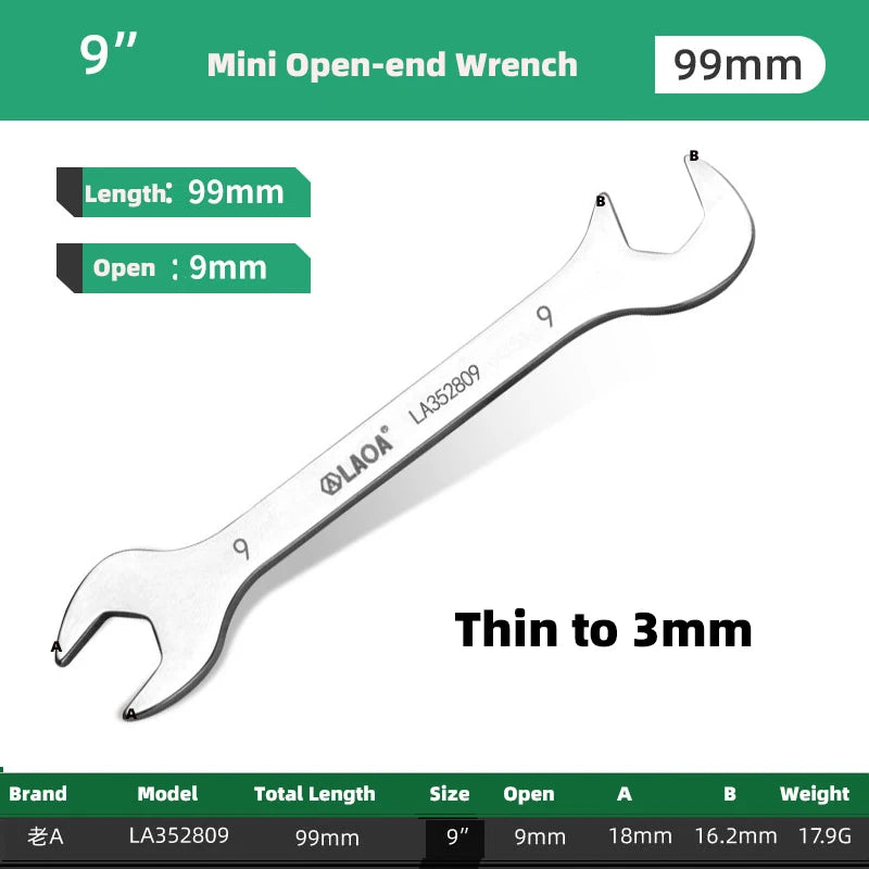 LAOA Mini Double Ended Spanner Open-End Wrench Rool Wrench Can Be Carried with You 5mm-11mm