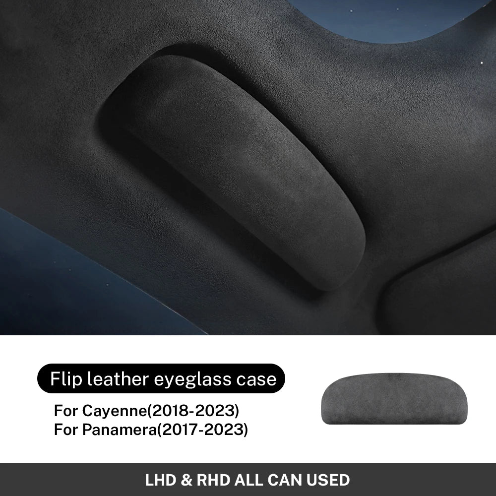 Italy Super Suede Glasses Case For Porsche Macan 2014-2023 Cayenne Panamera 2018-2023 Storage Box Sunglasses Holder Accessories