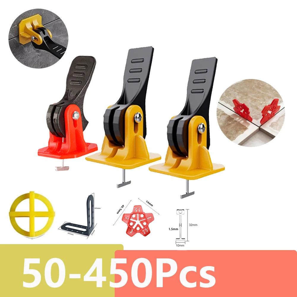 5-450pcs Floor Tile Leveling System Clips Construction Tools Tile Leveler Adjuster Locator Spacers Set for Porcelain Tile Wall