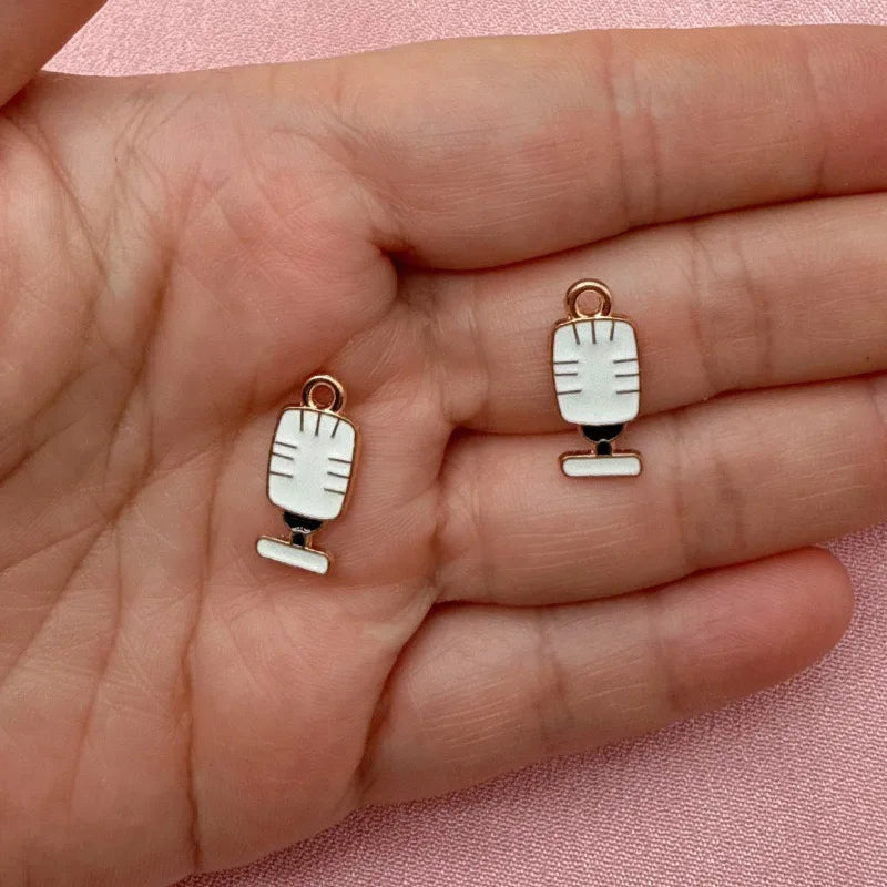 15pcs Alloy Drip Oil Cross border Music Festival Cute Instruments Guitar Notes DIY Accessories Pendant Handmade