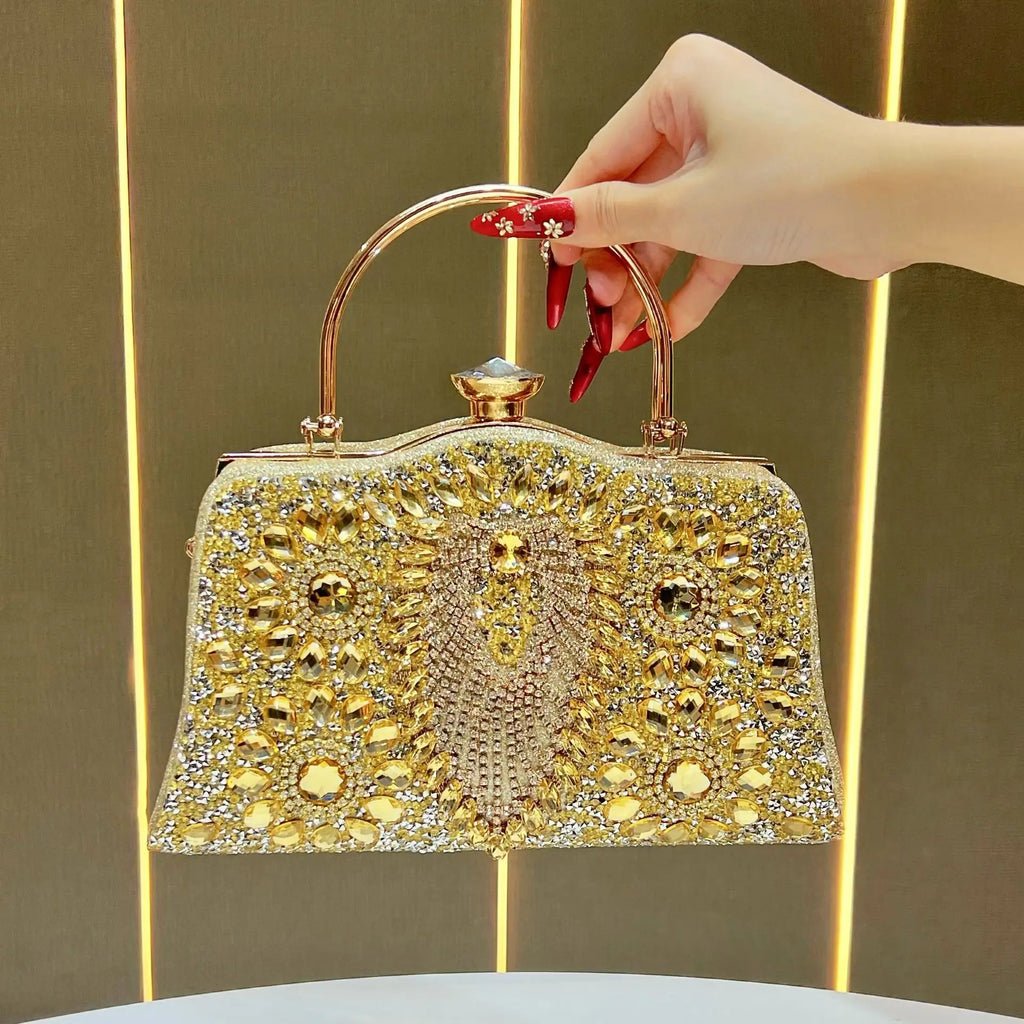 New evening bag full of diamonds handbag European and American fashion celebrity cheongsam dress banquet bag messenger bag
