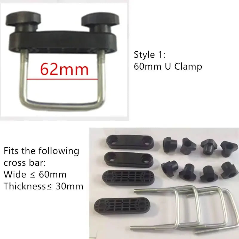 4pcs/Set Car Roof Rack Basket U-Bolt Clamps Mounting Fitting Kit