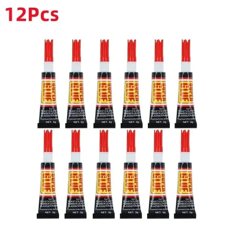 3/12 Epoxy Resin Pcs Super Glue Liquids Tube 502 Quick Repair Plastic Metal  Nail Shoe Superglue Strong Adhesive Uv Sealers
