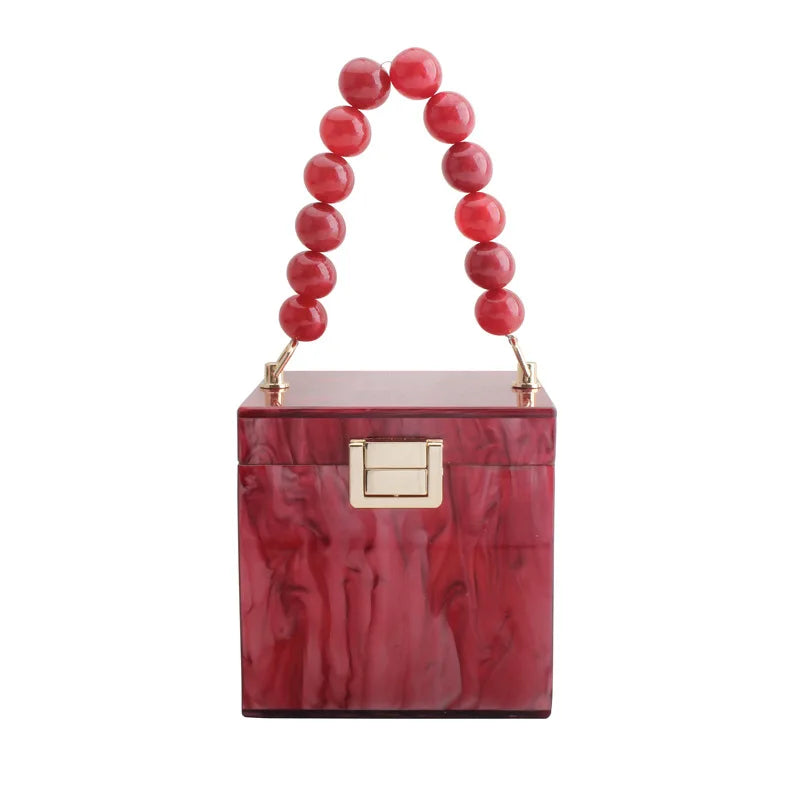 2025 summer new fashion personalized acrylic handbag small square bag dinner bag women's bag