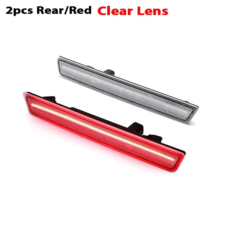 Front White / Amber Rear Red LED Fender Side Marker Lights For Dodge Challenger 2018 2019 2020 2021 2022 with Factory Widebody