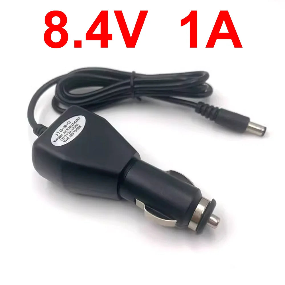 Car Charger DC 4.2V 8.4V 12.6V 16.8V 21V 1A 1000mA 18650 Li-ion LiPo Battery Smart Electric Wrench 12V-24V Power Cables