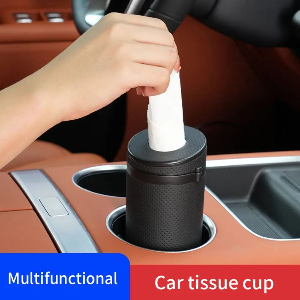 Durable Round Car Tissue Box Portable Multifunction Paper Storage Box Safety Broken Window Tissue Cup Universal