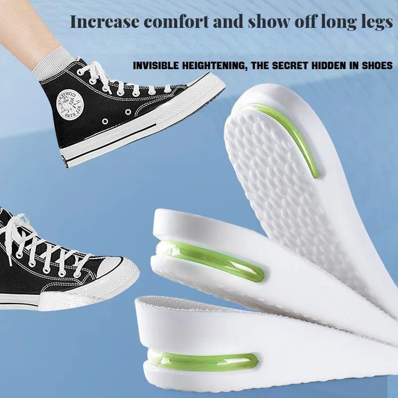 1Pair Height Increase Insole for Feet Comfort Plantar Fasciitis Shoes Insoles Men Women Sports Air Shock Absorbing Shoe Pads