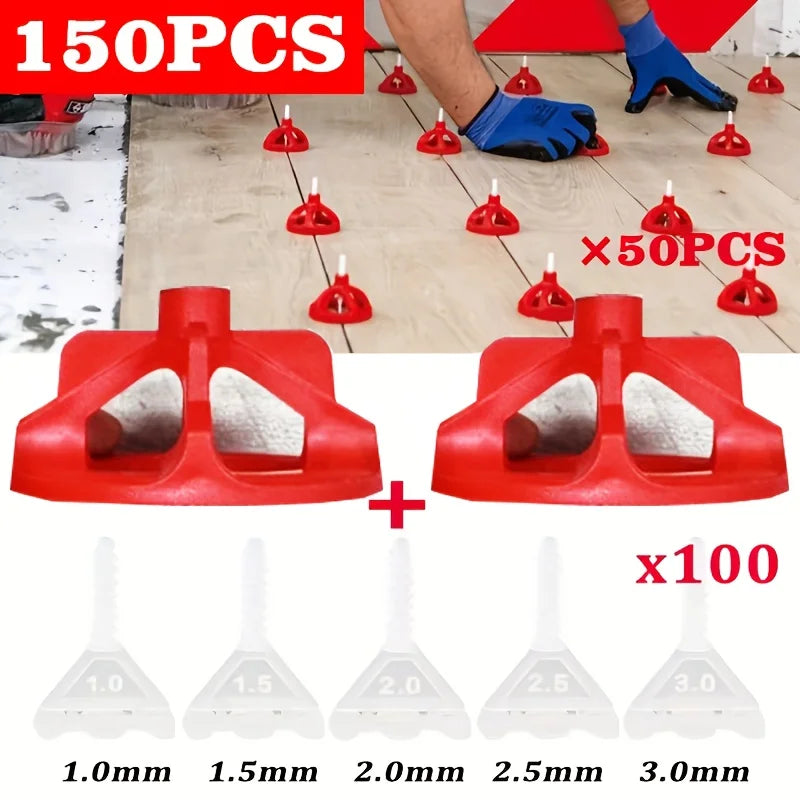 50/100/150pcs Tile Leveling Tool Set With Rotating Screw Leveler Reusable For Leveling Ceramic Tiles And Floor Tiles Tools