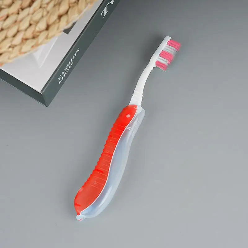 For Trip Daily Use Women Men Travel Folding Toothbrush Portable Toothbrush Built In Cover Multi Color Size Collapsable Brush