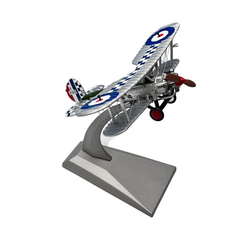 1:72 Scale WWI British Royal Air Force Bristol Bulldog Biplane Propeller Fighter Diecast Metal Plane Aircraft Model Collection