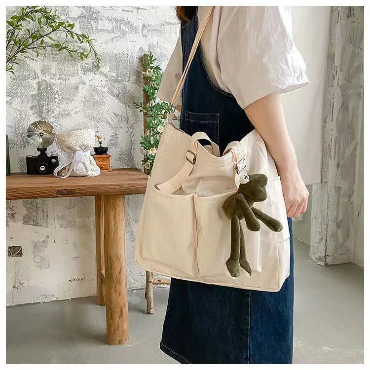 Waterproof nylon bag, large capacity, lightweight, multi-functional women's bag, one-shoulder crossbody bag, student class tutor