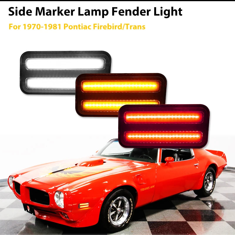 Car Front & Rear Sidemarker Lamps For 1970-1981 Pontiac Firebird Turn SignalLights/Driving Lights Side Marker Indicator Lights