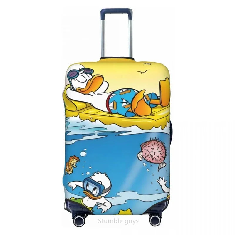 Stretchable Travel Luggage Protector Fashion Duck Pattern Fits 18-32 Inch Luggage Anti-Scratch Washable Suitcase Cover