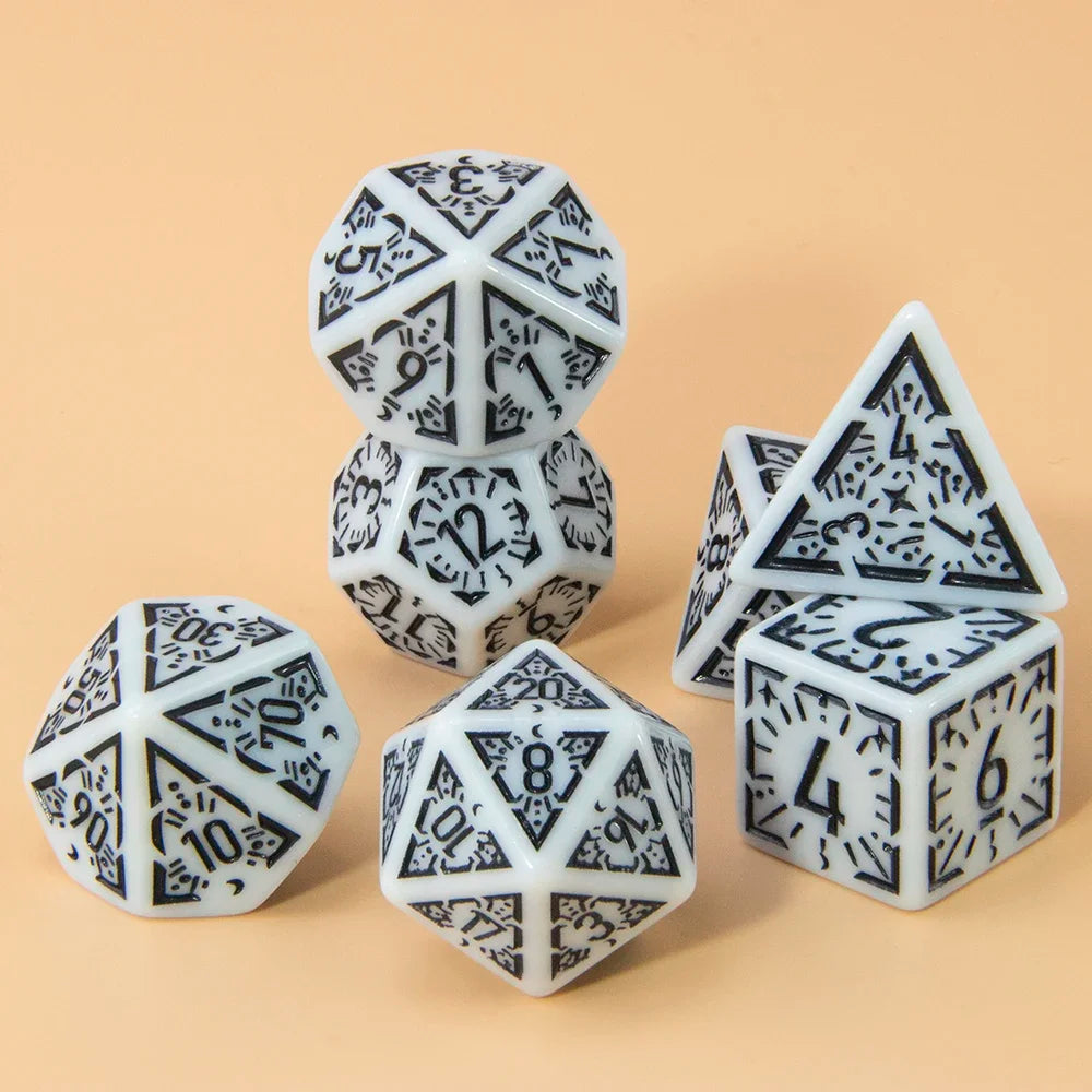 DND Polyhedral Dice Set 7pcs D4-D20, Amazing Engraved Games Dices for Souvenirst Entertainment RPG Board Game