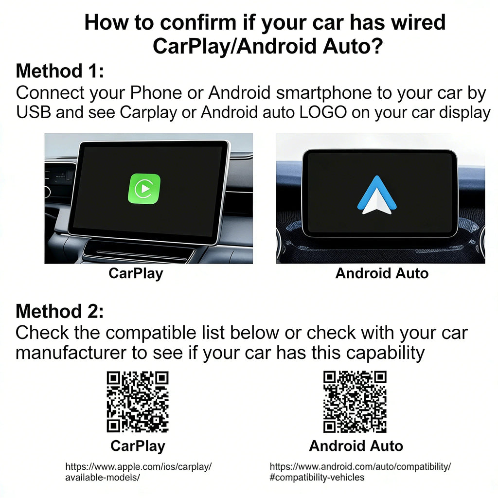 2-in-1 Wireless CarPlay Adapter 2026 Support Apple CarPlay & Android Auto, Mini Bluetooth USB A & USB C Dongle Convert Wired to