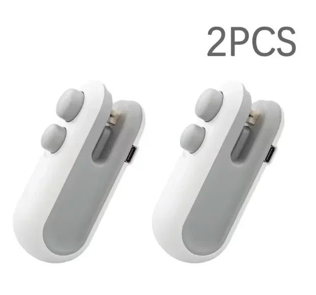 Portable Mini Sealer 2 in 1 Heat Sealer for Snacks Home Use Rechargeable Sealer Vacuum Sealer Snacks Plastic Bag Heat Sealer