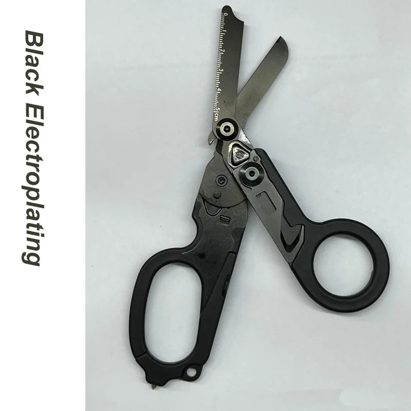 6-in-1 Tactical Emergency Shears Foldable First Aid Scissor Outdoor Survival EDC Rescue Tools Leatherman Raptors For Hiking Camp