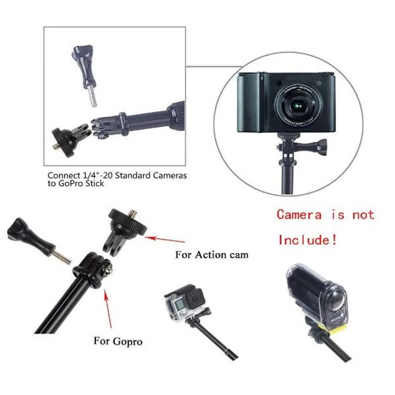 Monopod Selfie Stick for Gopro Stick Extendable Baton Selfie Waterproof Handheld Sticks Mount for GoPro Hero 13 5 Xiaoyi 4K DJI
