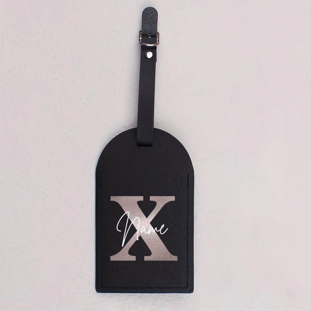 Personalised Monogram Luggage Tag PU Leather for Suitcase Baggage Handbag Tags Travel Bag Suitcase Label Tag Best Gift