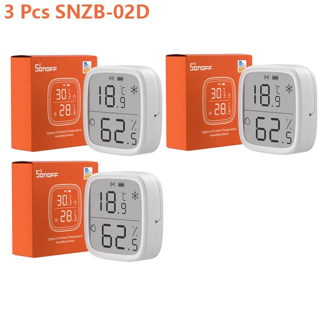 Intelligent SNZB-02D Humidity Sensor SONOFF Zigbee Smart LCD Temperature Sensor for Monitoring of Household Use with LCD Screen