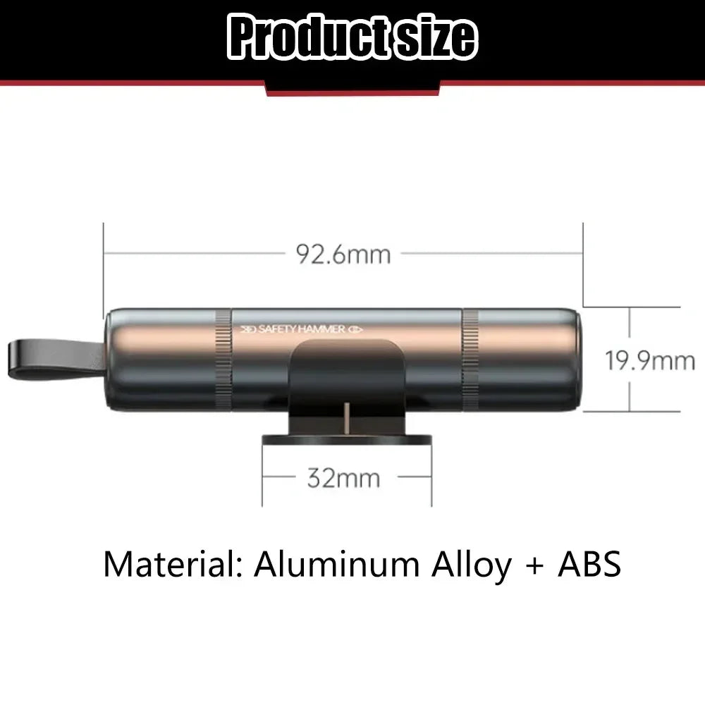 Aluminum Alloy Car Safety Rescue Hammer Automatic Seat Belt Cutter Window Breaker Emergency Rescue Tool