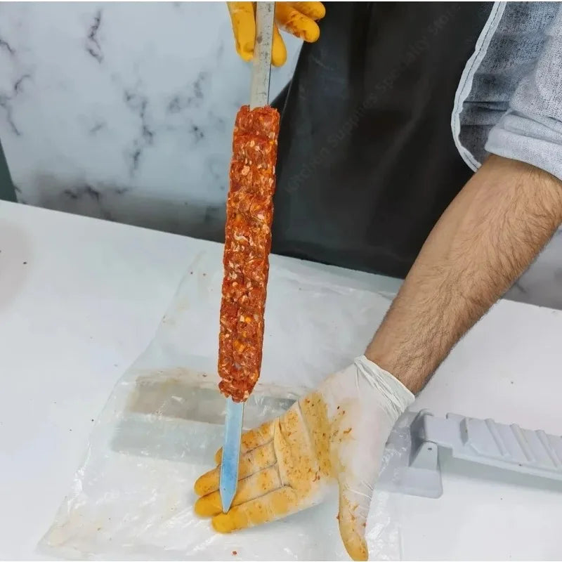 Single Row Kebab Maker Bbq Meat Skewer Machine Kebab Press Maker Reusable Plastic Bbq Skewer Maker Kebab Preparation BBQ Tool