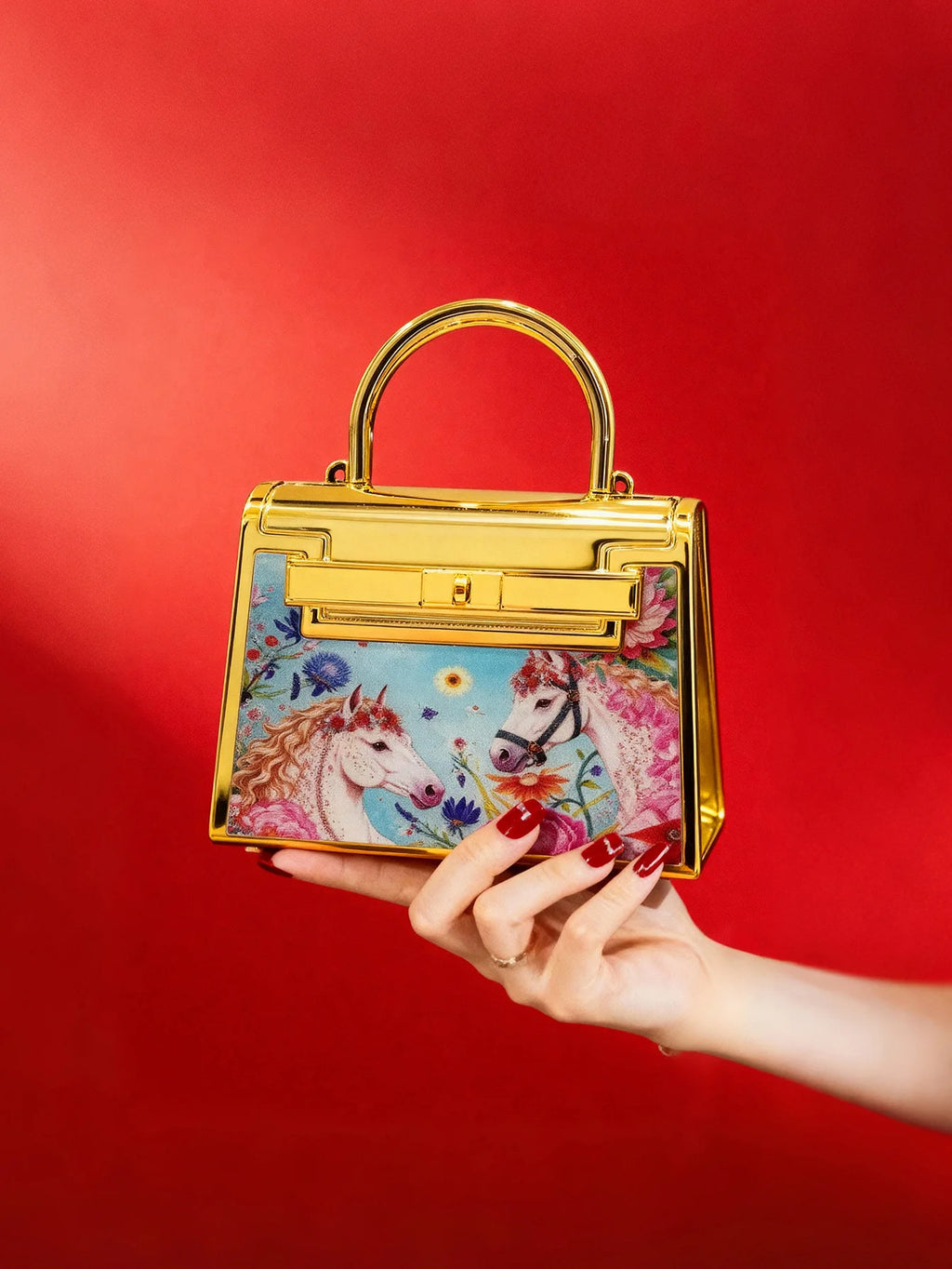 Fashion chain handbag evening bag women's versatile crossbody bag wedding party small gold wallet acrylic small square bag