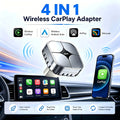 4 IN1 Car Wireless CarPlay Adapter Wired To Wireless Android Auto Dongle AirPlay Miracast Mirror Plug And Play Auto Connect