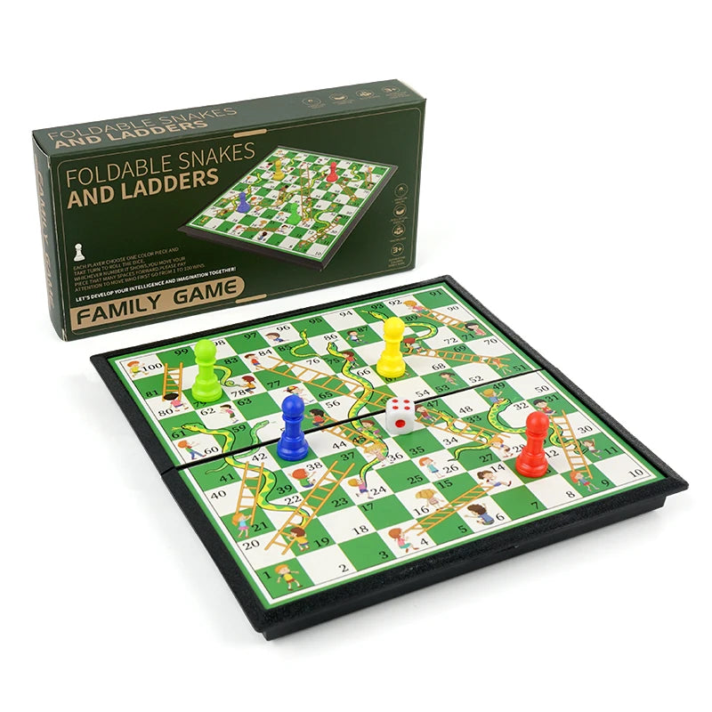 Snake and Ladder Game Board Family Interaction and Friend Party Toy Enhances Logical Thinking Suitable for Birthday, Christmas, Halloween, Thanksgiving Gifts