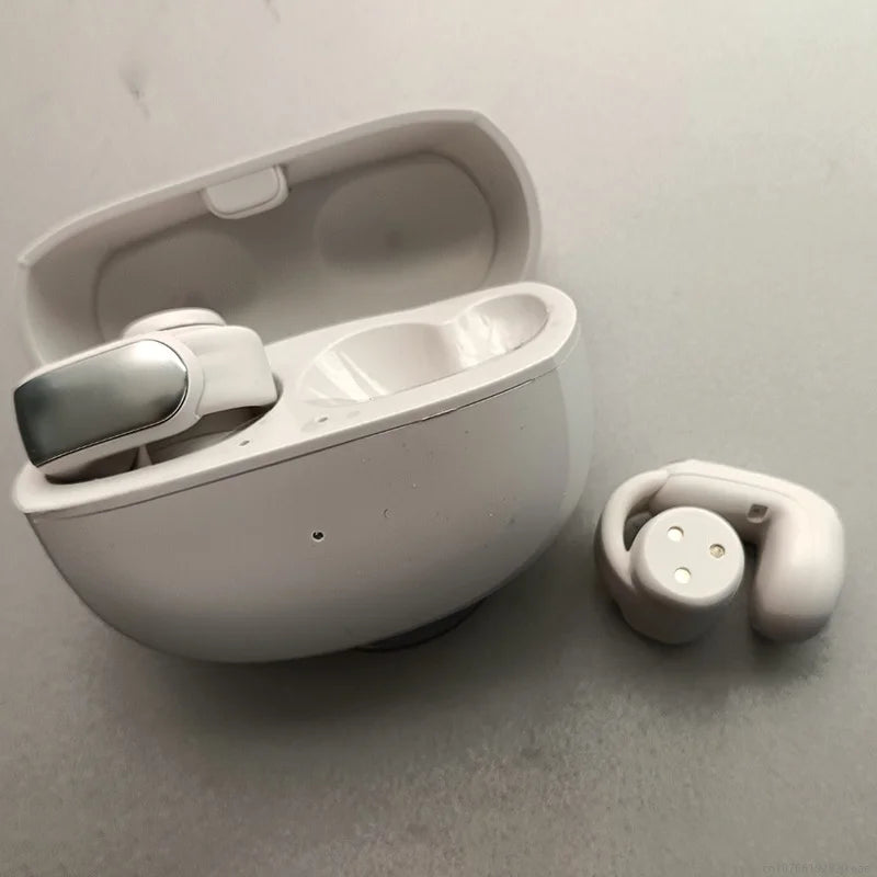 V12 Ear Clip Earphone Wireless Bluetooth HD Call Headphones Sports Gaming Open Headset HiFi Stereo Earbuds 350mAh Long Standby